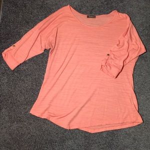 Peach half sleeve blouse